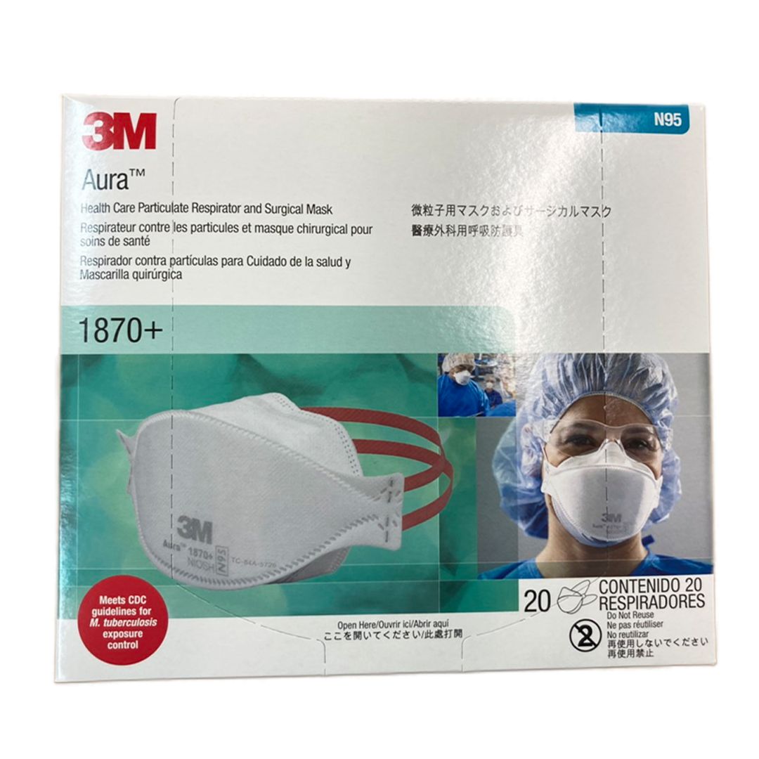 【まとめ買い承ります 様専売】3M Aura 1870+ N95マスク まとめ買 3M Aura N95微粒子マスク1870+/20枚〜/8,600円(1枚430円!) – イ